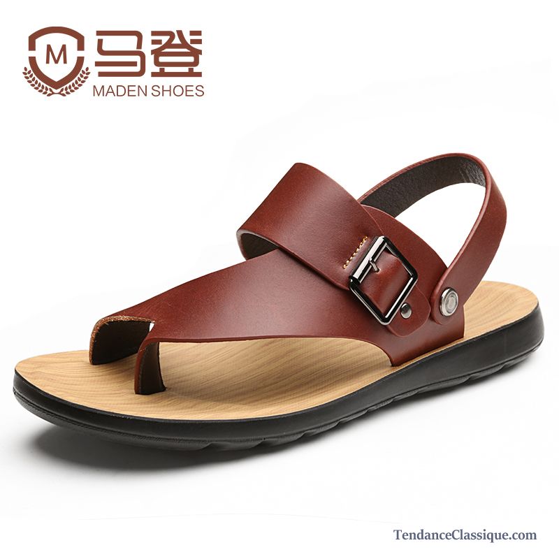 Sandales Homme Pas Cher Cuir Sandybrown, Chaussure Sandales Homme Pas Cher