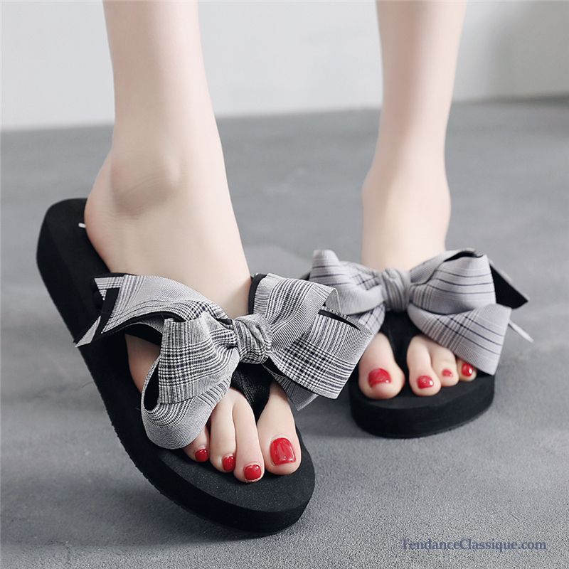 Sandales Noires Femme, Pantoufle Cuir Femme Pas Cher