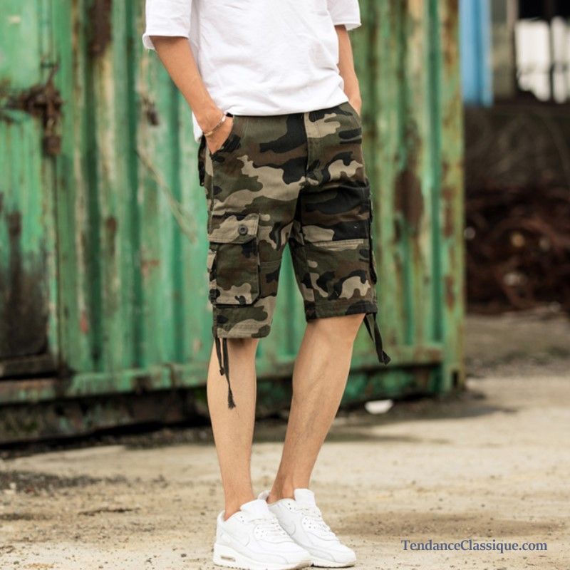 Short Coloré Homme Lawngreen, Short Cargo Homme Soldes Pas Cher