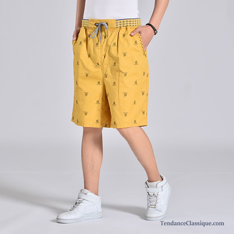 Short Droit Taille Haute, Short Fleuri Homme En Vente