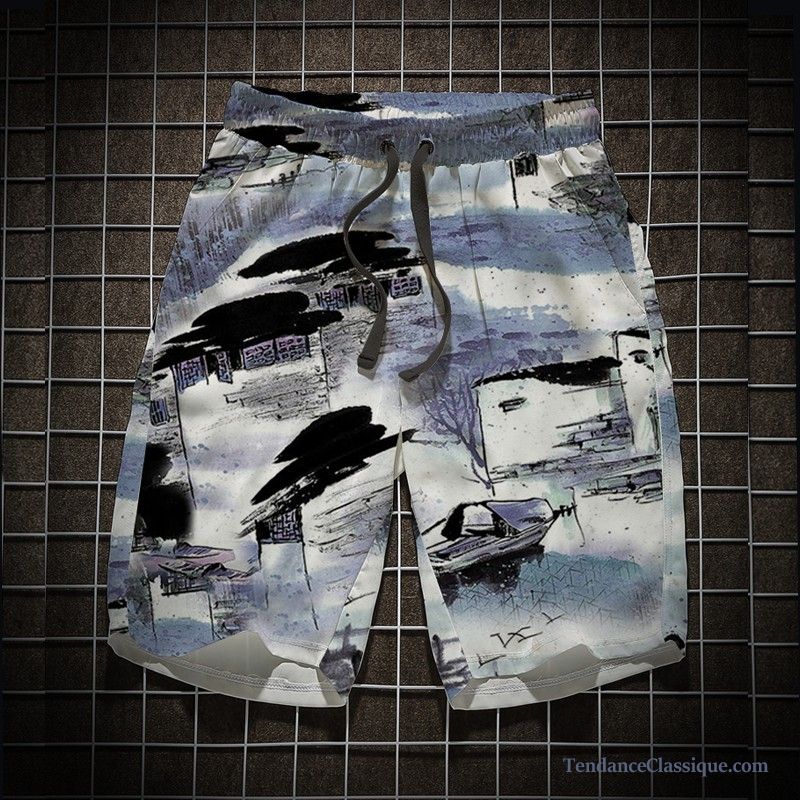 Short En Toile Homme Saumon, Short Toile Homme