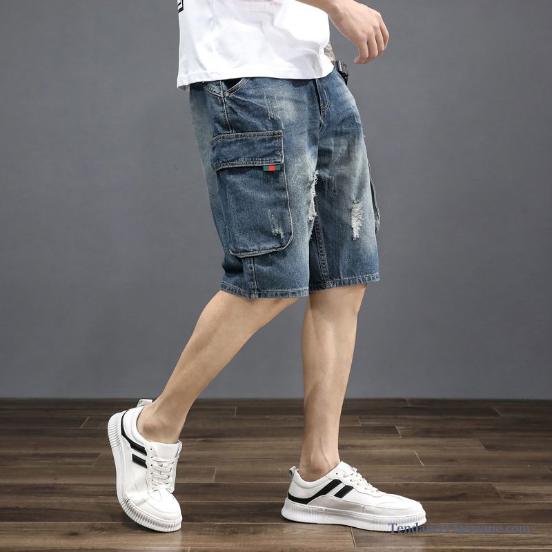 Short Homme De Couleur Azur, Short Lin Blanc Pas Cher