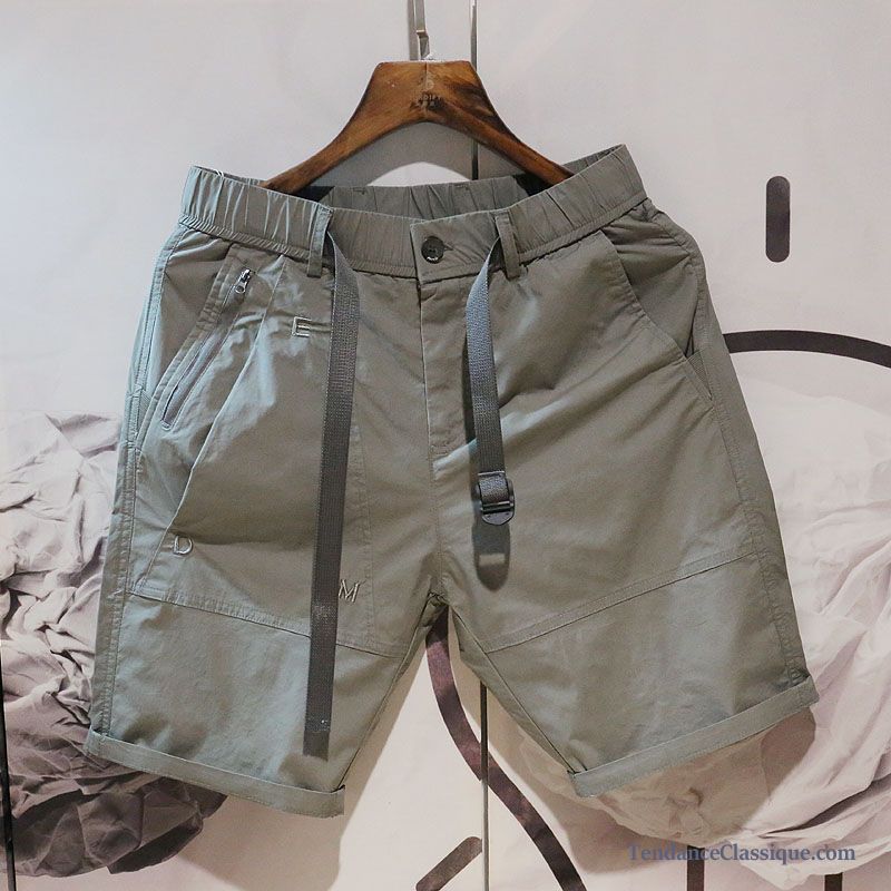 Short Mode Gris Violet, Short En Coton Homme