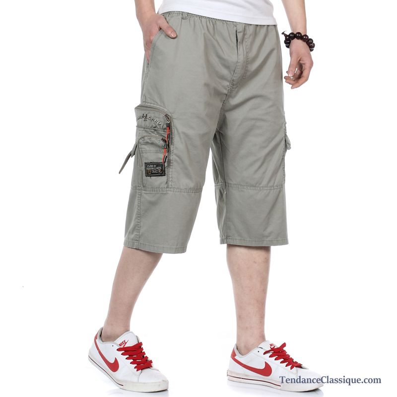 Short Rayé Homme Blanc, Short Homme Large France