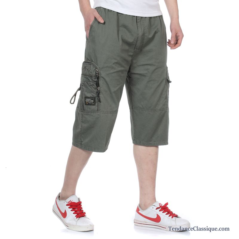 Short Rayé Homme Blanc, Short Homme Large France