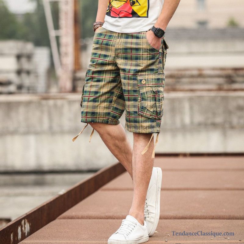 Short Slim Beige Homme, Short Camouflage Homme