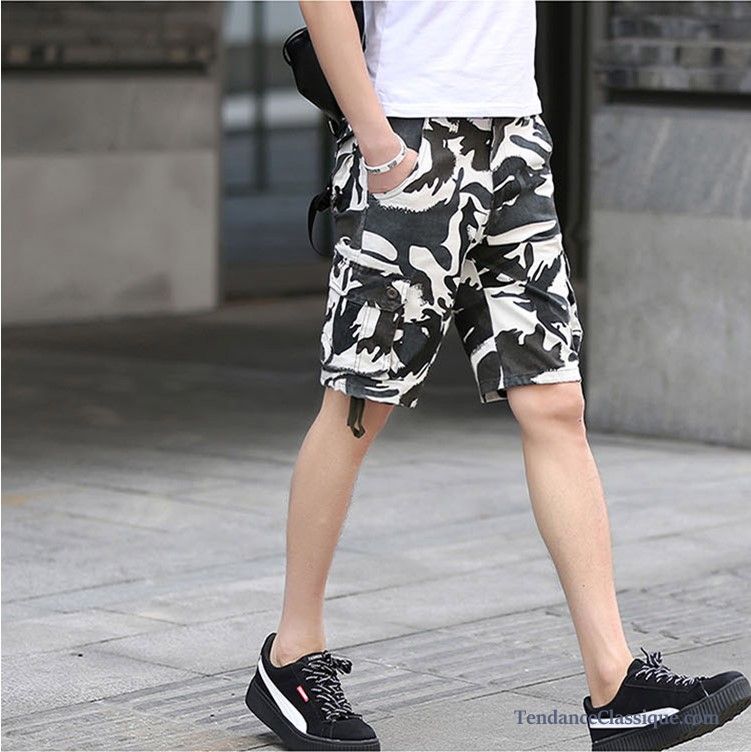 Short Slim Beige Homme, Short Camouflage Homme