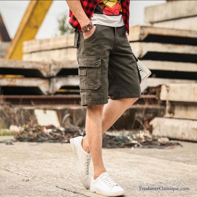 Short Slim Beige Homme, Short Camouflage Homme