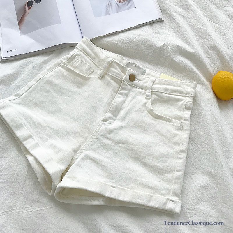 Shorts Blanc Femme Taille Haute, Shorts Pas Cher Femme De Marque