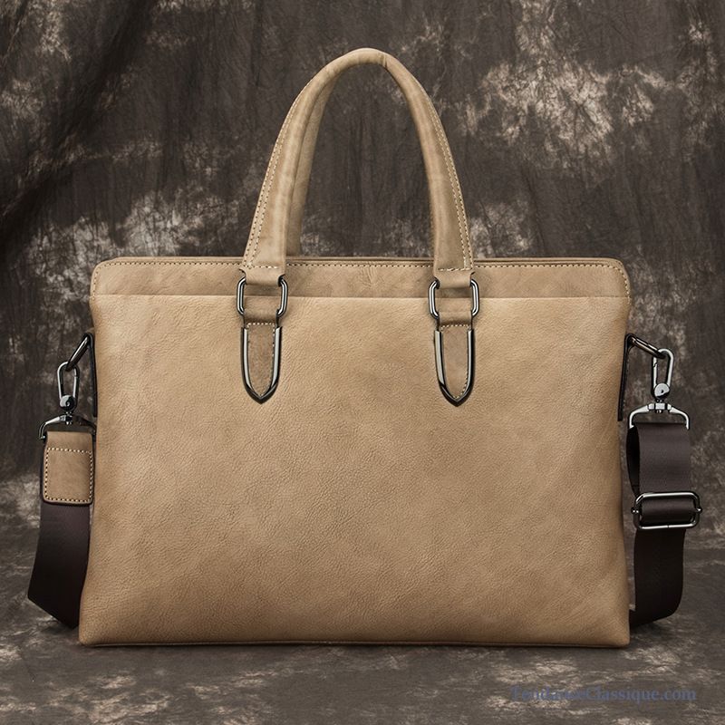 Soldes Sac En Cuir Homme Beige, Sac À Main Cuir Homme De Marque