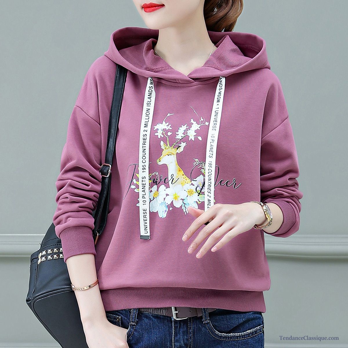 Sweat À Capuche Gris Brillant Mauve, Gilet Long Rouge Femme Pas Cher