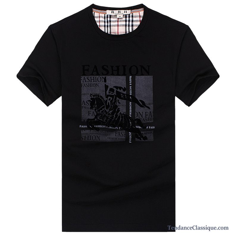 T Shirt Noir Homme, Tee Shirt Blanc Pas Cher