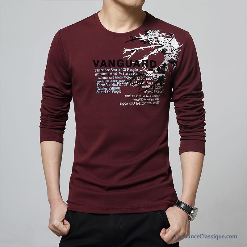 Tee Shirt Bleu Homme Bordeaux, T Shirt Grand Col V Homme Pas Cher