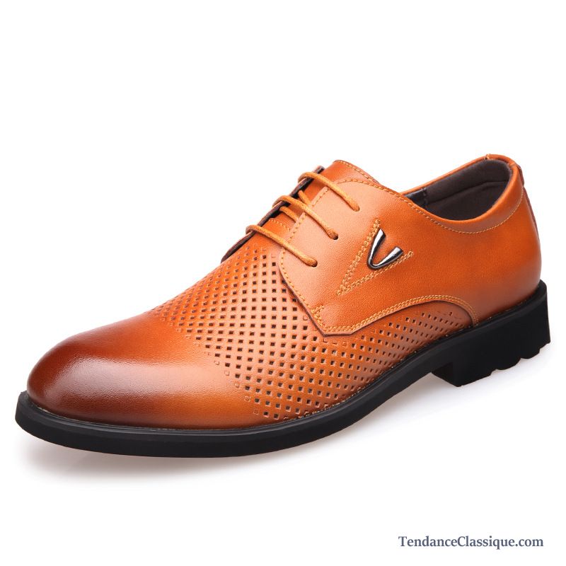 Vente De Chaussures En Ligne, Basket Cuir Marron Homme