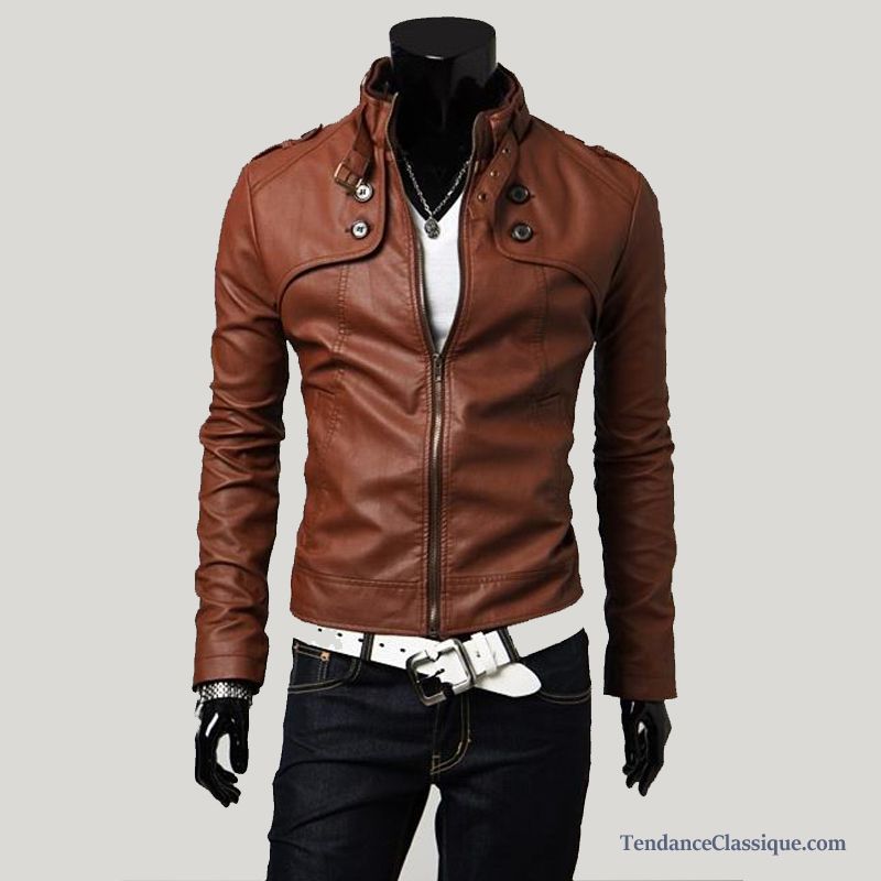 Veste En Cuir Homme Style Officier Rosybrown, Blouson D Été Pour Homme En Ligne