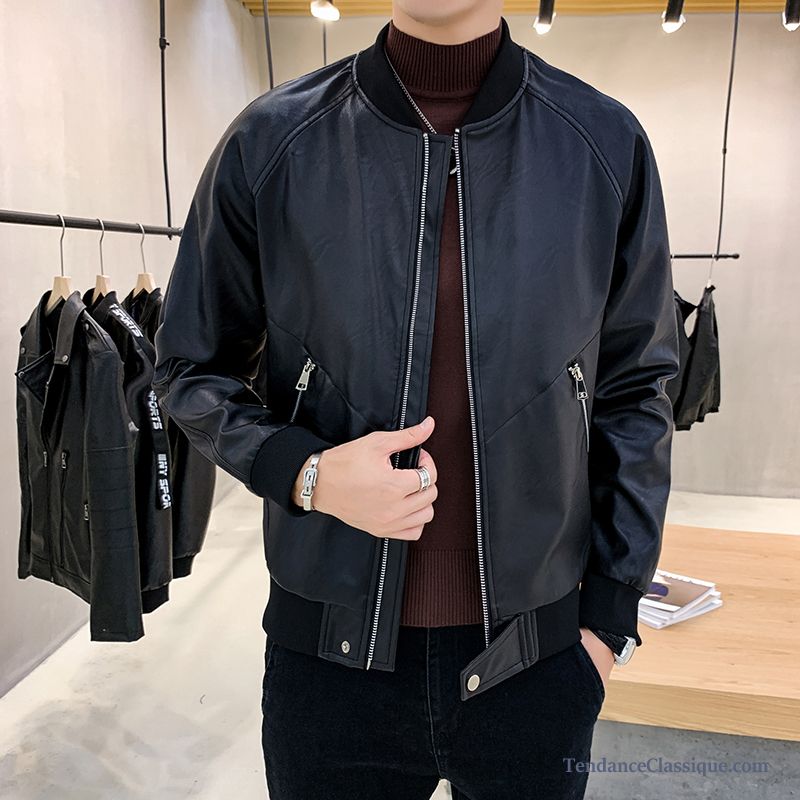 Veste En Cuir Homme Tendance Lavande, Veste En Cuir Homme Cintré Pas Cher