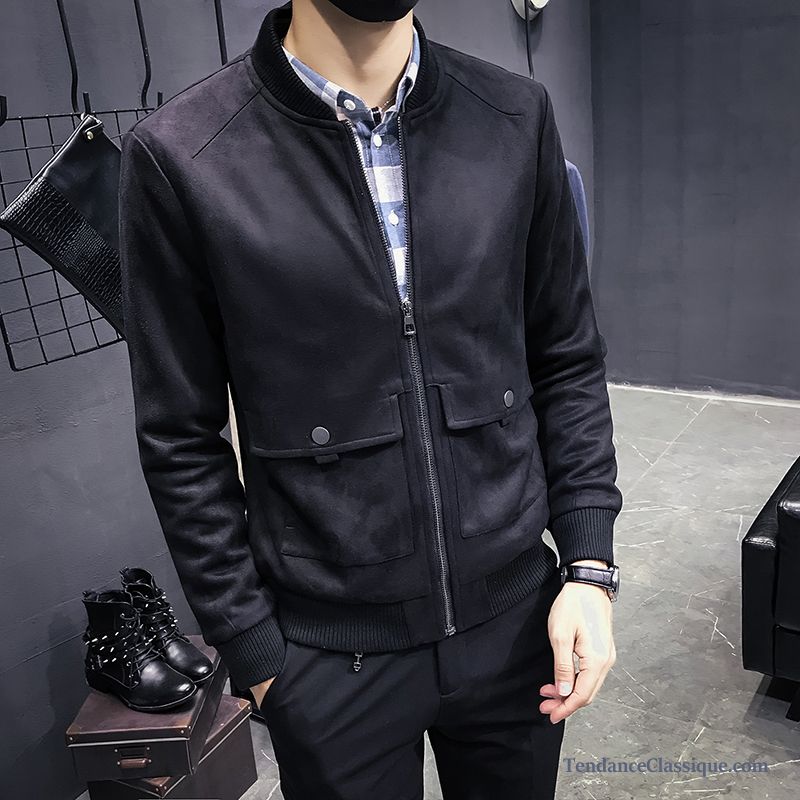 Veste Matelassée Homme Noir, Veste En Cuir Longue Homme