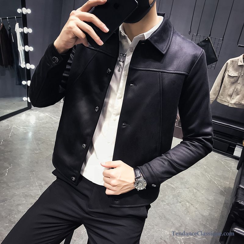 Veste Matelassée Homme Noir, Veste En Cuir Longue Homme