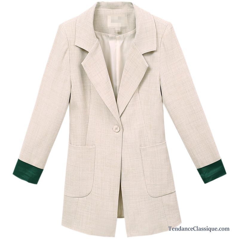 Blazer Top Femme Saumon, Blazer Femme Blanche Manches Longues Pas Cher