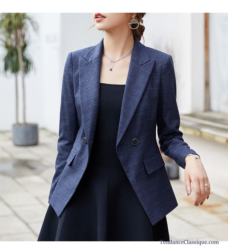 Blazer À Carreaux Pour Femme, Blazer À Carreaux Rouge Et Noir Femme