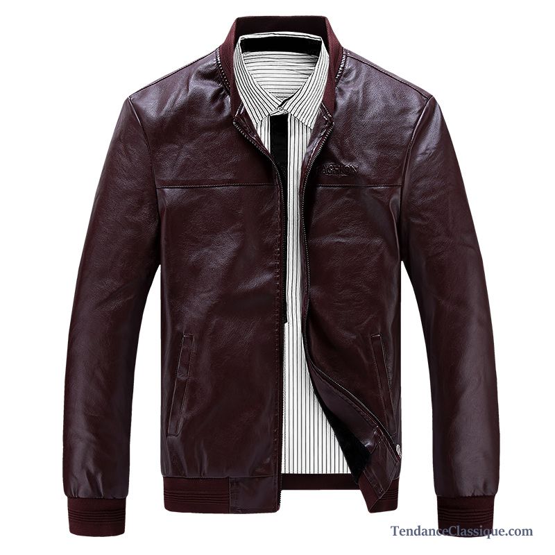 Blouson Fashion Homme, Veste En Cuir Classe Pour Homme Pas Cher