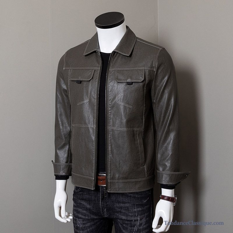 Blouson Homme Mi Saison, Veste En Cuir Pas Cher Homme