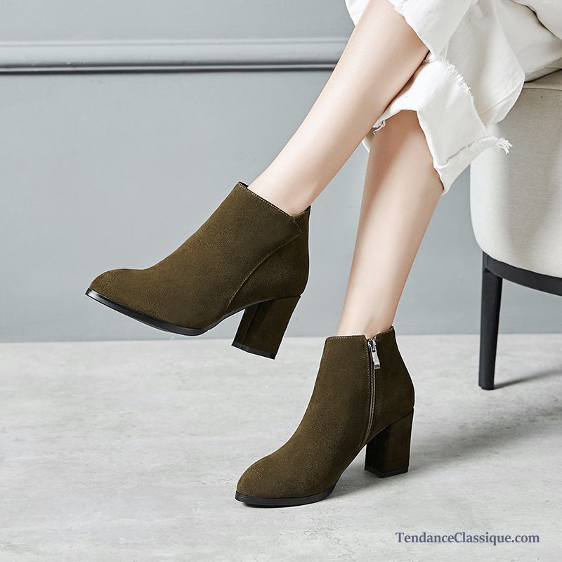 Bottes En Cuir Pas Cher, Bottes A Talon Pas Cher