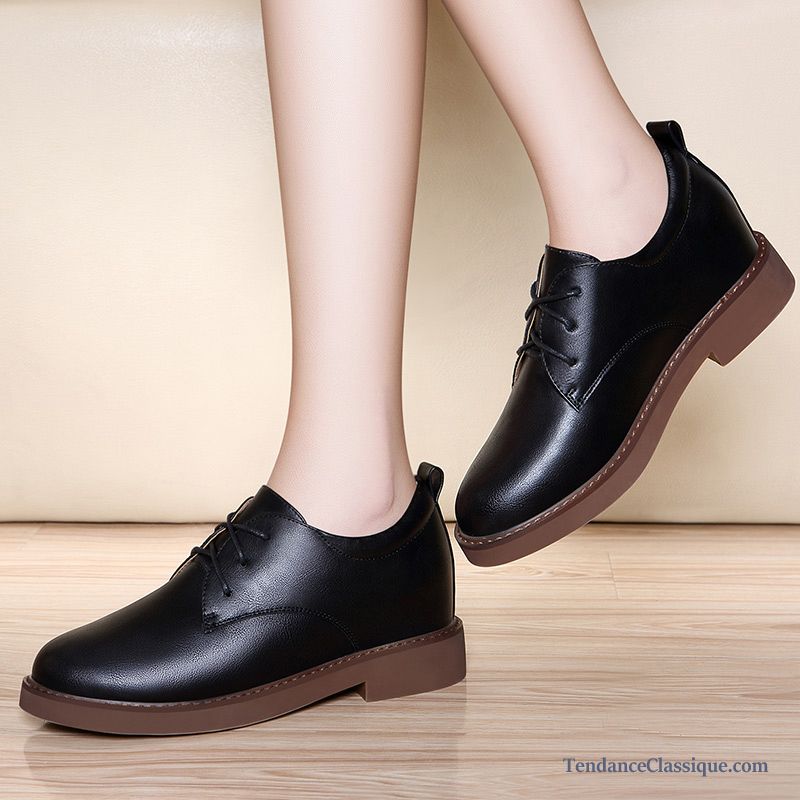 Bottine A Talon Noir, Chaussures Simili Cuir Femme