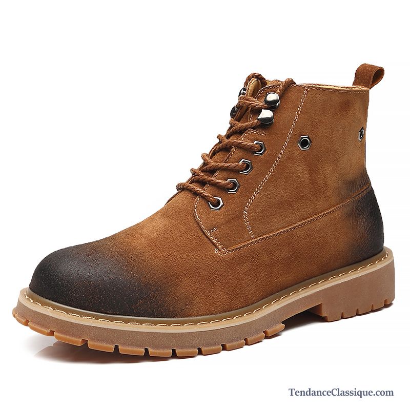 Bottine Homme Tendance Pierre, Bottes En Cuir Pour Homme