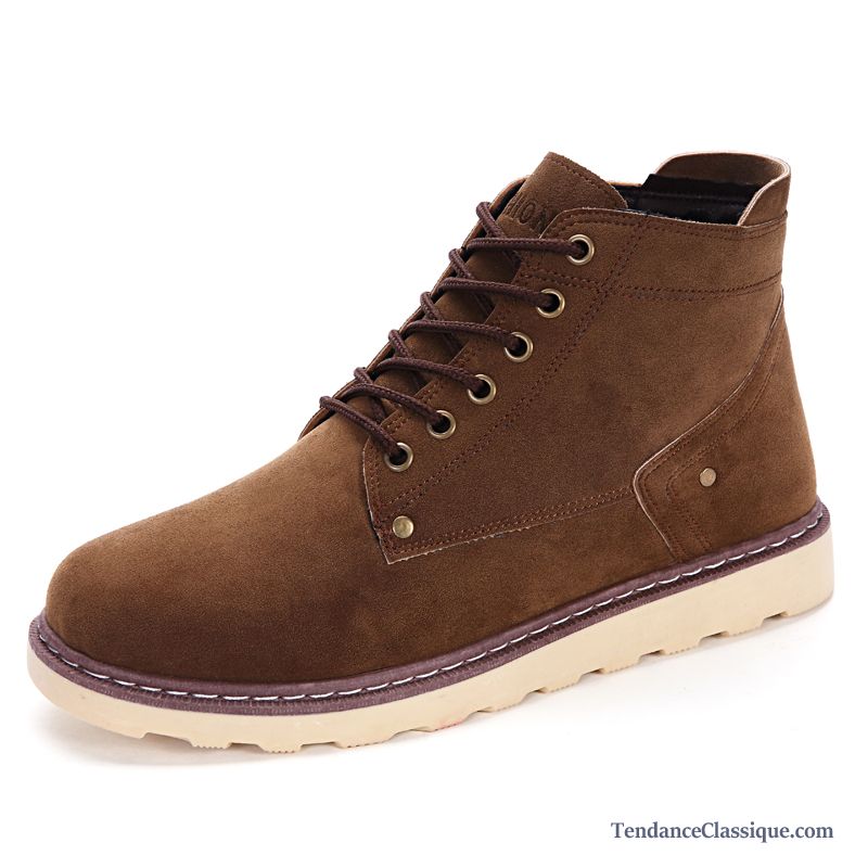 Bottine Pour Homme Marron, Bottes Fourrées Homme Soldes