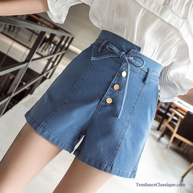 Boutique Shorts Bleu Femme, Short En Jean Déchiré Femme