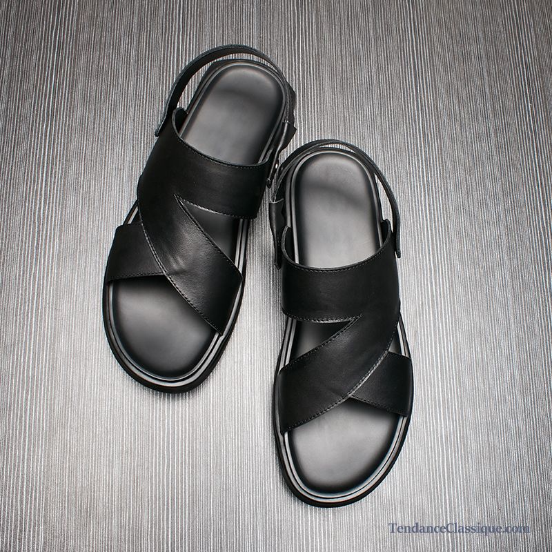 Chaussure Sandales Homme Pas Cher Bronzer, Sandales Homme Noir