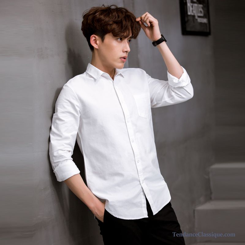 Chemise Lin Blanc Homme, Chemise Homme Ajustée En Ligne