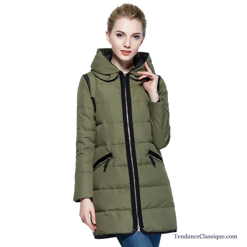 Doudoune Femme Pas Cher Avec Fourrure, Manteau Long Doudoune Femme