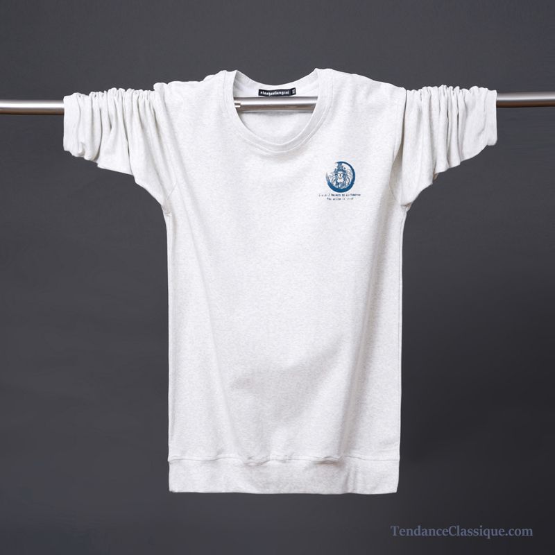 Débardeur Homme Blanc, T Shirt Manches Longues