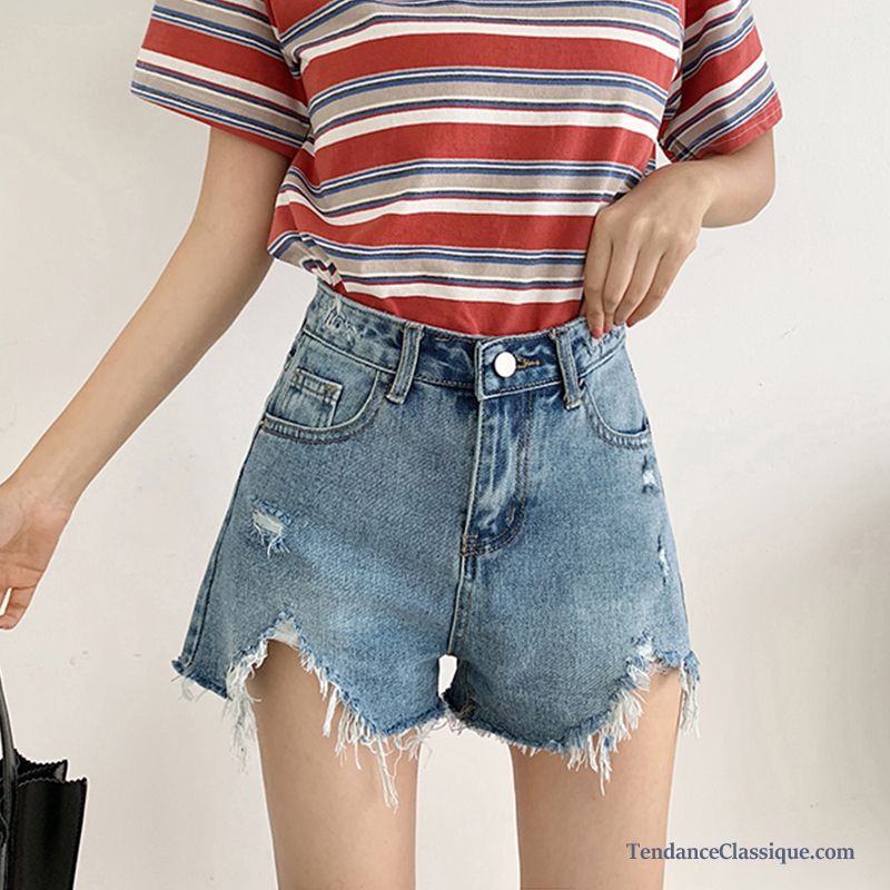 Jean Bleu Marine Femme, Shorts Clair Femme Pas Cher