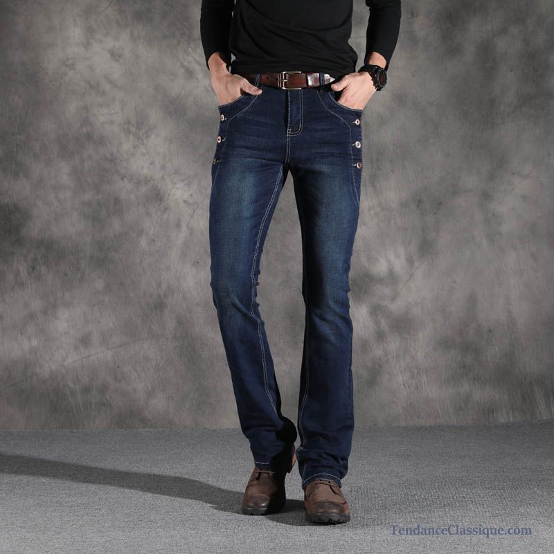 Jean Slim Homme Bleu Or, Jeans Homme Huilé Noir