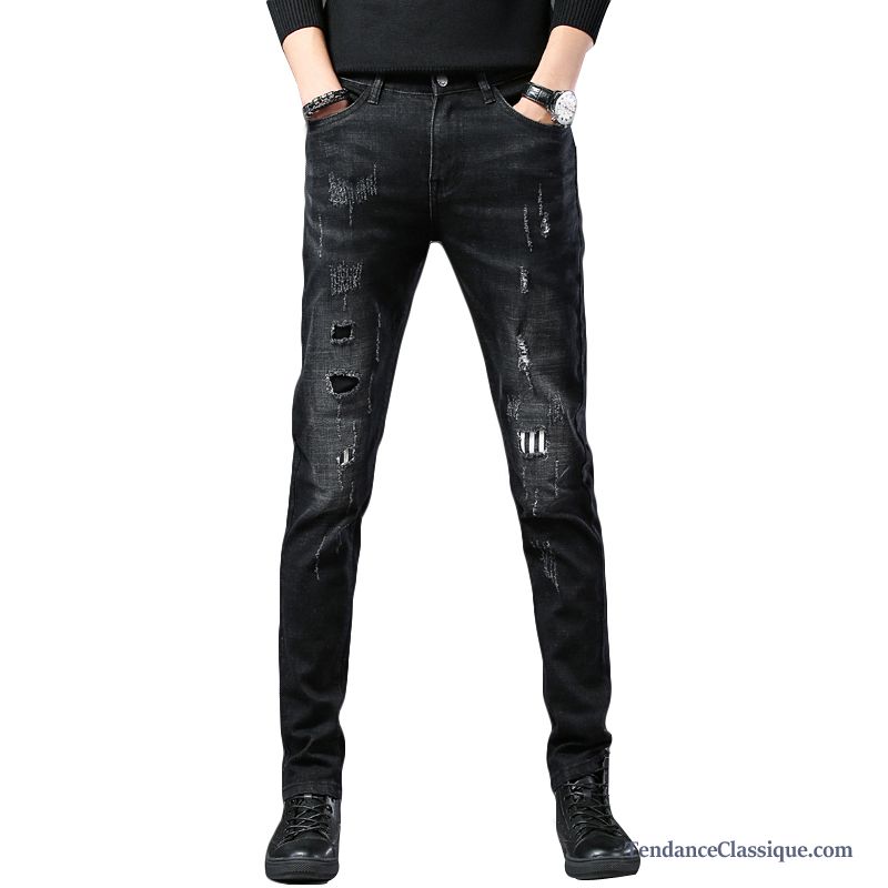 Jean Slim Noir Homme Pas Cher Seashell, Jean Grande Taille Pas Cher En Vente