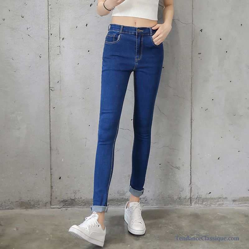 Jeans Clair Femme Sarcelle, Jean Femme Coupe Droite