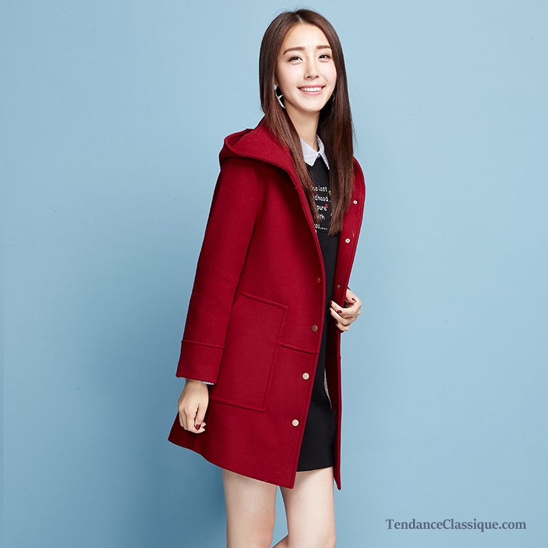 Manteau Cintré Noir Femme, Veste Courte Rouge Femme