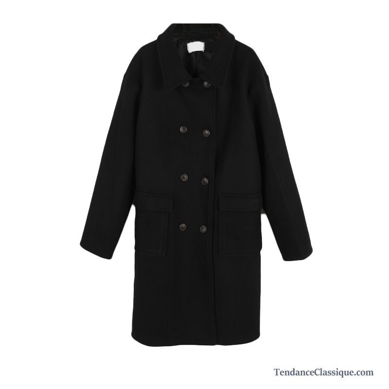 Manteau Noir Femme Laine, Promo Manteau Femme