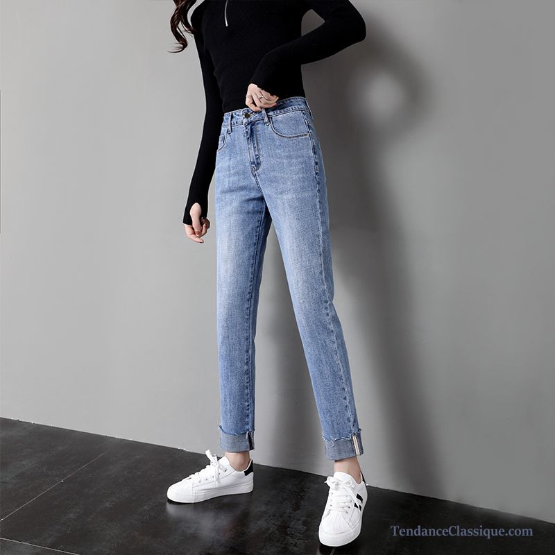 Pantalon Noir Femme Taille Haute Pensée, Acheter Jeans Pas Cher