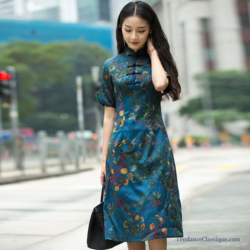 Robes Femme Pas Cher Mauve, Robe Longue Avec Manche Courte