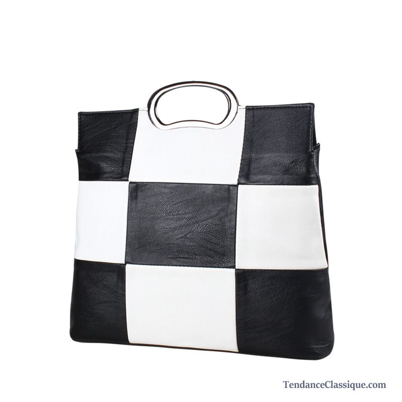 Sac A Main Noir Et Blanc Neige, Grand Sac A Main Cuir