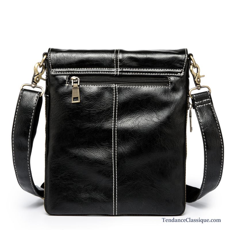 Sac En Cuir Noir Homme Lavande, Sac Bandoulière Cuir Homme En Vente