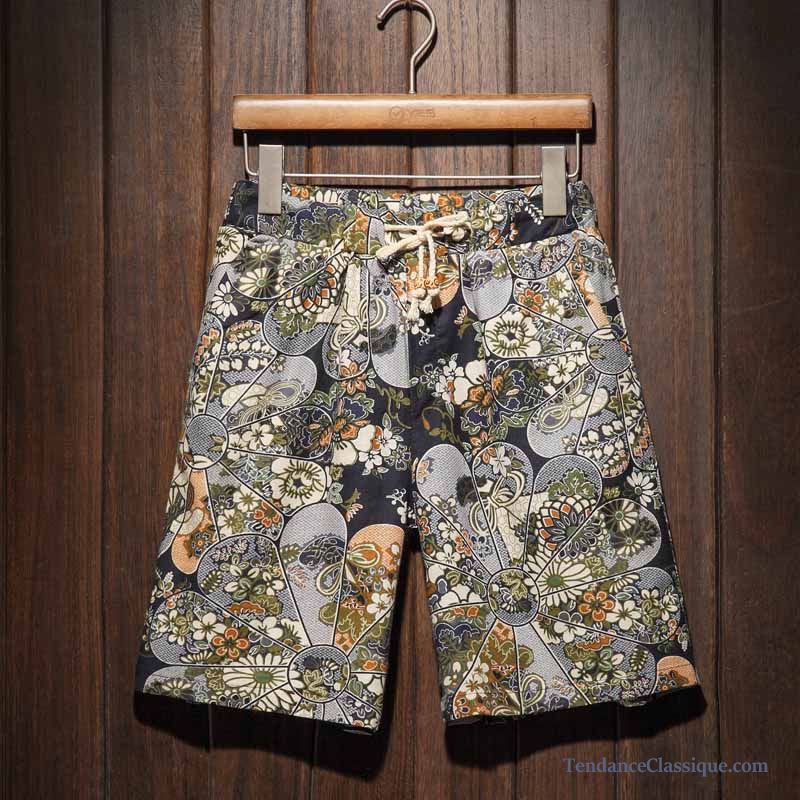 Short Bordeaux Homme, Short Homme Lin Noir