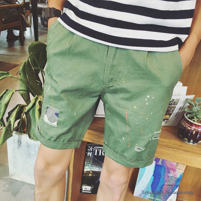 Short En Lin Blanc, Short Pas Cher Pour Homme