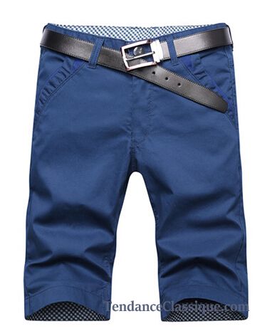 Short En Lin Pour Homme Steelblue, Short Sportswear Homme