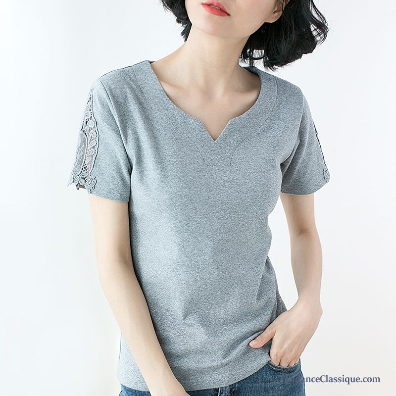 T Shirt En Coton, Tee Shirt Paillette Femme