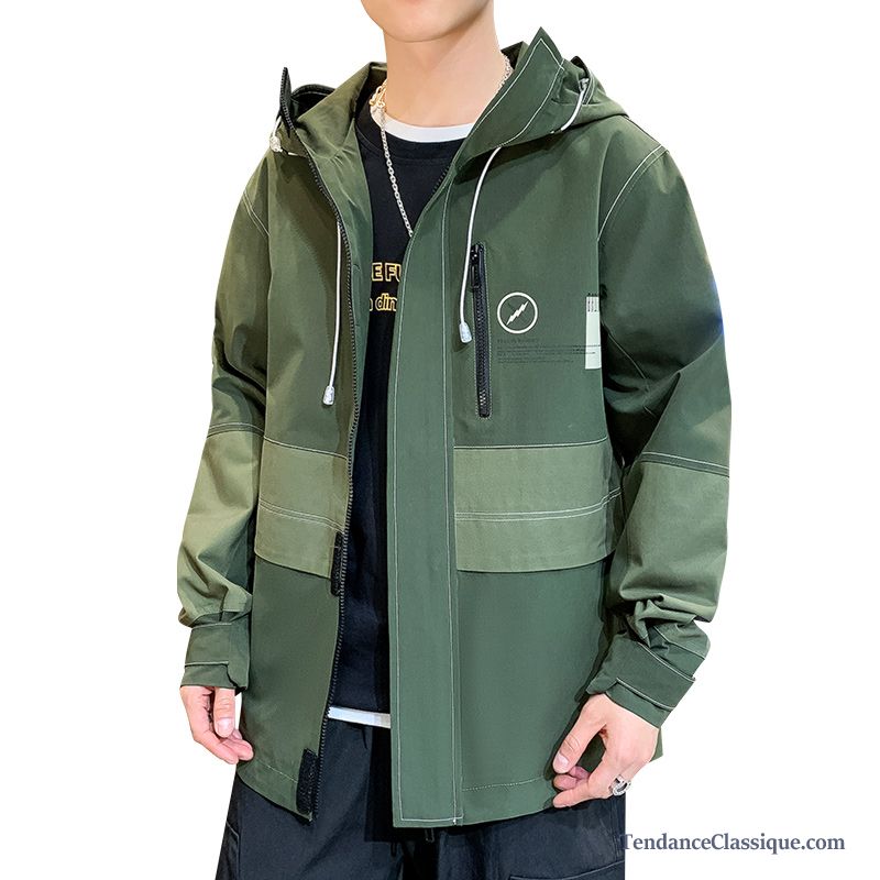 Veste Capuche Homme Argent, Blouson Parka Homme